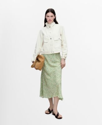 MANGO - Women's Long Flared Floral Skirt