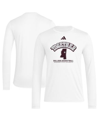adidas - Men's White Mississippi State Bulldogs Together On-Court Pregame Long Sleeve T-Shirt