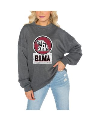 Gameday Couture - Women's Charcoal Alabama Crimson Tide Drop Shoulder Fleece Drop Pullover Sweatshirt