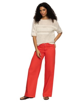 Sanctuary - Women's Cotton Openwork Macrame Crewneck Tee