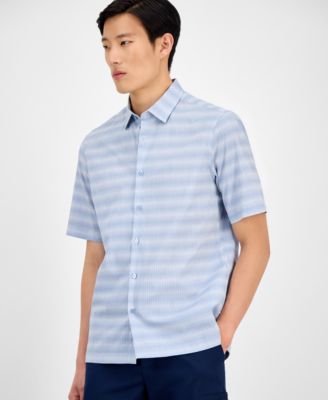 Alfani - Men's Textured Stripe Shirt
