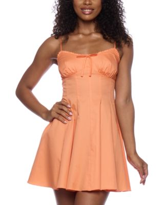 Alex & Sophia - Juniors' Sleeveless Ruffle-Trim Cotton Mini Dress