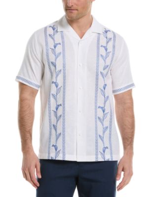 Cubavera - Men's Embroidery Leaf Button-Down Shirt