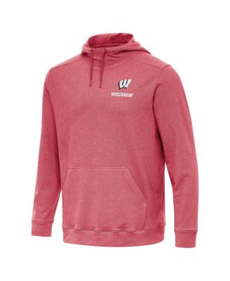 Antigua - Men's Heather Red Wisconsin Badgers Cloud Pullover Hoodie