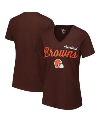 G-III 4Her by Carl Banks - Women's Brown Cleveland Browns Post Season V-Neck T-Shirt