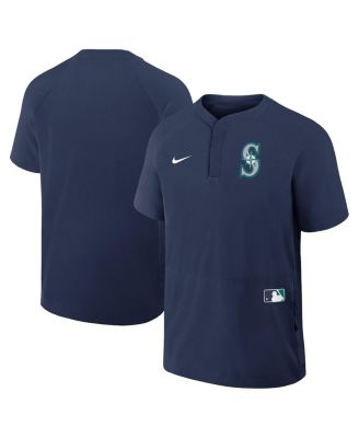 Nike - Men's Navy Seattle Mariners Authentic Collection Raglan Short Sleeve Windshirt