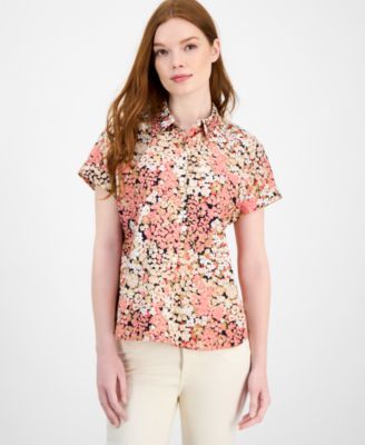 Tommy Hilfiger - Women's Floral-Print Cotton Modern Camp Shirt