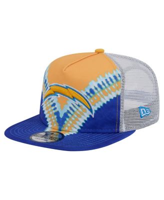 New Era - Men's Gold/Blue Los Angeles Chargers Throwback Dye Golfer Snapback Hat