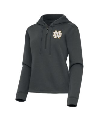 Antigua - Women's Pewter Notre Dame Fighting Irish Contemporary Quarter-Zip Hoodie