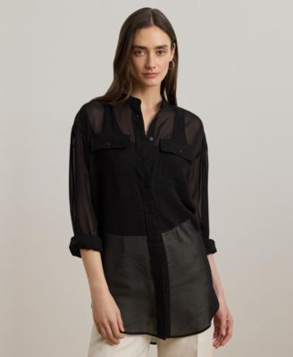 Lauren Ralph Lauren - Women's Shadow-Stripe Dobby Shirt