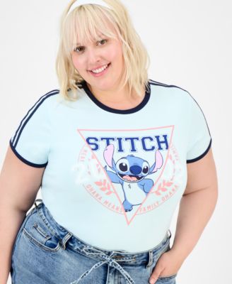 Disney - Trendy Plus Athletic Stitch Ringer Tee