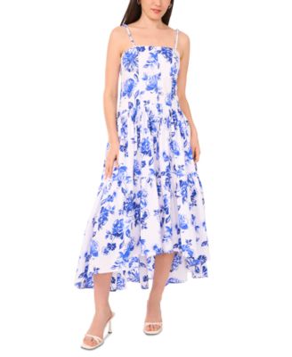 1.STATE - Women's Printed Beaded-Strap Drop-Waist Maxi Dress