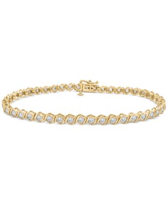 Macy's - Diamond Swirl Link Tennis Bracelet (2 ct. t.w.) in 10k Gold