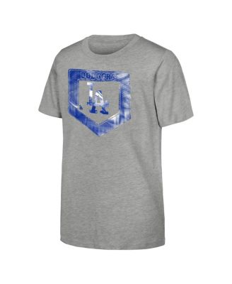 Outerstuff - Big Boys and Girls Heather Gray Los Angeles Dodgers Stolen Base T-Shirt