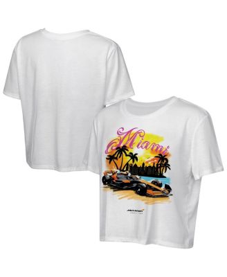 Outerstuff - Women's White F1 Team 2025 Miami Grand Prix Sunset T-Shirt