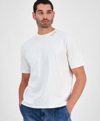 GUESS - Men's David Short Sleeve Floral Applique Crewneck T-Shirt