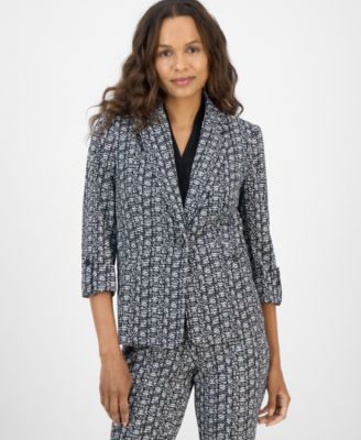 AK Anne Klein - Petite Printed Cool Crepe Jacket