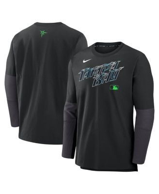 Nike - Men's Black Tampa Bay Rays Authentic Collection City Connect Lightweight Player Tri-Blend Performance Long Sleeve T-Shirt