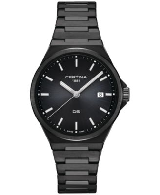 Certina - Men's Swiss DS-7 Black-Tone Stainless Steel Bracelet Watch 39mm