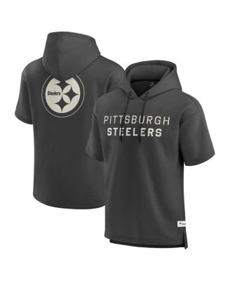 Fanatics - Men's Charcoal Pittsburgh Steelers Elements Future Ground Lettering Short Sleeve Pullover Hoodie