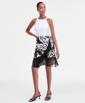 I.N.C. International Concepts - Women's Printed Fringe Skirt, Exclusively at Macy's