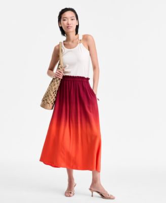 I.N.C. International Concepts - Women's Dip-Dyed Midi Skirt, Exclusively at Macy's