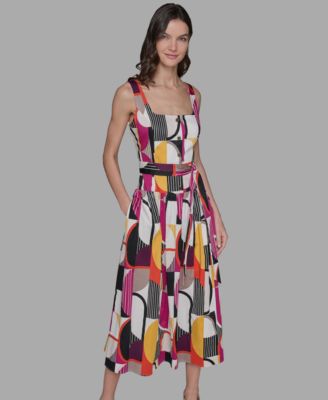 KARL LAGERFELD PARIS - Petite Abstract-Print Midi Dress