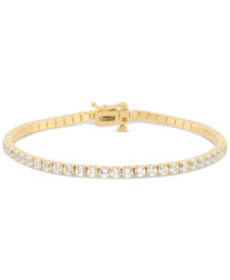 Macy's - Created White Sapphire Tennis Bracelet (8-1/8 ct. t.w.) in 14k Yellow Gold Over Sterling Silver