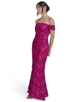 Jessica Howard - Petites Soutache Lace Off-The-Shoulder Gown