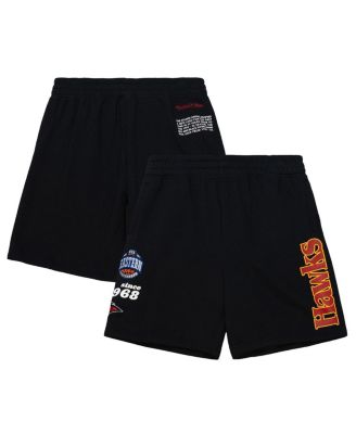 Mitchell & Ness - Men's Black Atlanta Hawks Team Origins Fleece Shorts