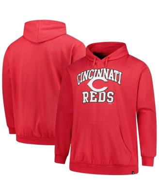 '47 Brand - Men’s Red Cincinnati Reds Big Tall Velocity Fleece Pullover Hoodie
