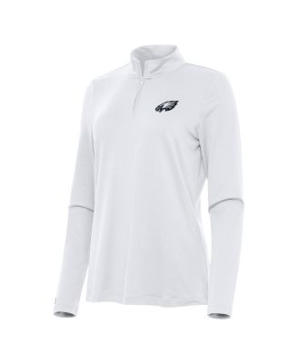 Antigua - Women's White Philadelphia Eagles Reprocess Quarter-Zip Top