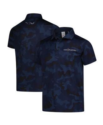 Puma - Big Boys and Girls Navy THE PLAYERS MATTR Volition Camo Polo Shirt