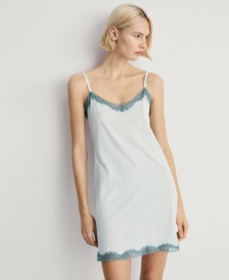 MANGO - Women's Lace-Trimmed Nightgown
