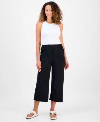 Style & Co - Petite High-Rise Pull-On Wide-Leg Pants