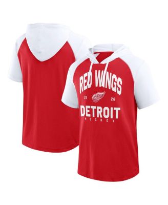Logo Athletic - Men's Red Detroit Red Wings Prime Raglan Short Sleeve Pullover Hoodie