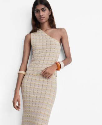 MANGO - Women's Asymmetrical Lurex Top