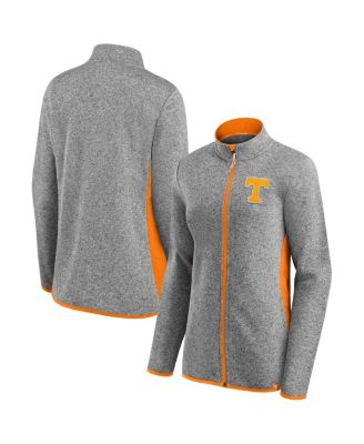 Fanatics - Women's Heather Gray Tennessee Volunteers Block Party Fleece Full-Zip Sweater