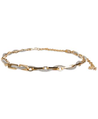Steve Madden - Rhinestone Rope Laced Chain Belt