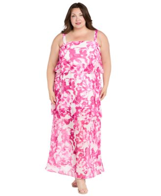 R & M Richards - Plus Size Printed Sleeveless Maxi Dress