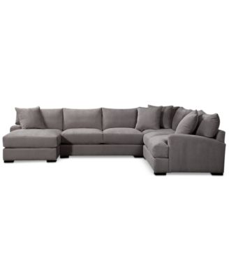 Furniture - Rhyder 4-Pc. Fabric Sectional with Chaise
