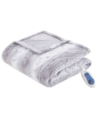 Beautyrest - Zuri Reversible Oversized 50" x 70" Electric Faux-Fur Throw