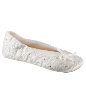 Isotoner Signature - Isotoner Women's Satin with Rhinestones Ballerina Slipper, Online Only
