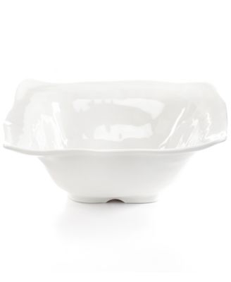 Q Squared - Medium White Ruffle Melamine Serving Bowl