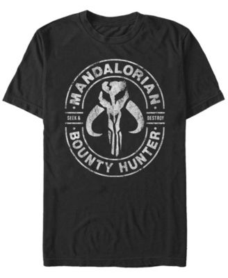 Fifth Sun - Men's Star Wars The Mandalorian Bounty Hunter Seek Destroy Short Sleeve T-Shirt