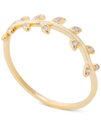 Giani Bernini - Cubic Zirconia Leaf Statement Ring in 14k Gold-Plated Sterling Silver