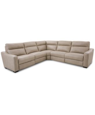 Furniture - Gabrine 5-Pc. Leather Sectional with 3 Power Headrests