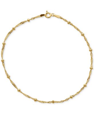 Macy's - 24k Gold over Sterling Silver Anklet, Chain Anklet