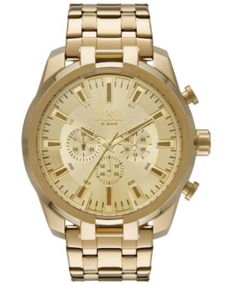 Diesel - Men's Chronograph Split Gold-Tone Stainless Steel Bracelet Watch 51mm