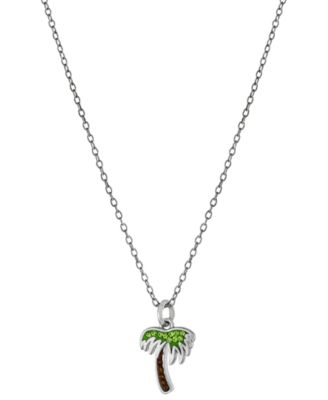 Giani Bernini - Crystal Palm Tree 18" Pendant Necklace in Sterling Silver